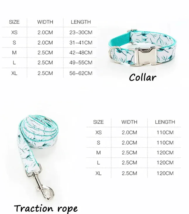 Leafy Elegance Dog Leash Set